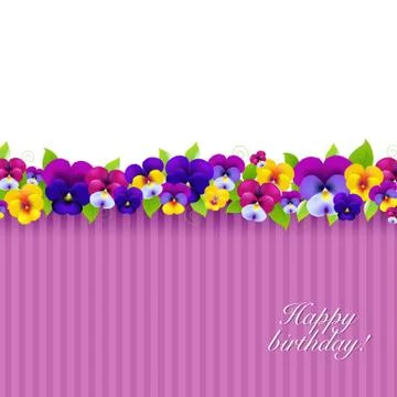 Background with color pansies Stock Illustration