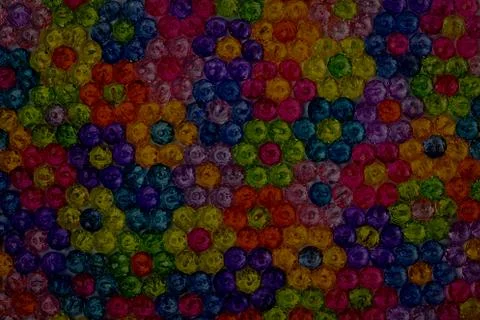 Background of colored beads, background of flowers made of colored beads Foto stock