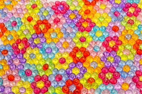 Background of colored beads, background of flowers made of colored beads Stock Photos