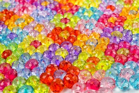 Background of colored beads, background of flowers made of colored beads Stock Photos