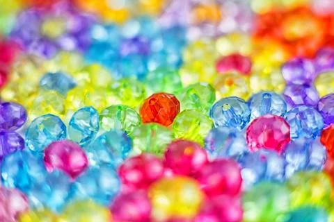 Background of colored beads, background of flowers made of colored beads Stock Photos