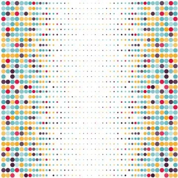 Background with the colored dotted circles in a vector Иллюстрация