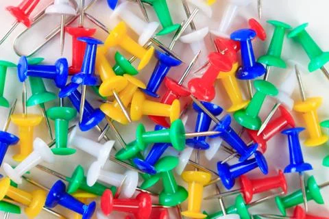 Background colored drawing pins, background for your design Stock Photos