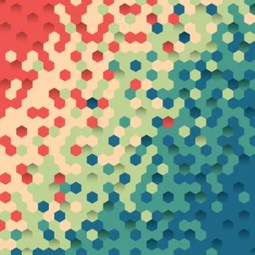 Background of colored hexagon Illustrazione stock