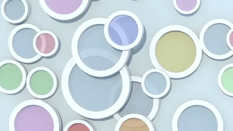 Background with colored lens objects, 3d animation loop Stock Footage 131510819