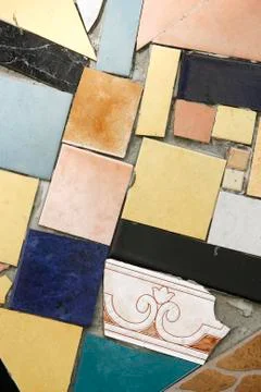 Background of colored mosaic with old tiles. Foto stock