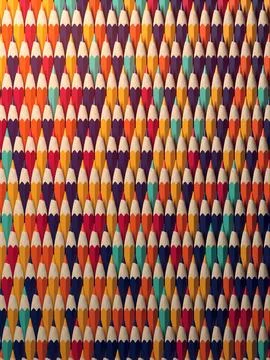 Background of colored pencils for creativity closeup. 3d rendering Stockillustratie