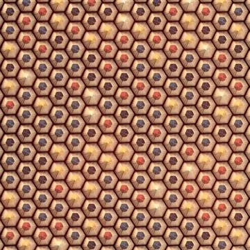 Background of colored pencils for creativity closeup. 3d rendering Stock Illustration