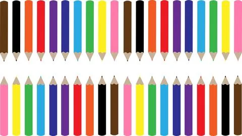 A background of colored pencils of different colors back to school . Isolated イラスト素材