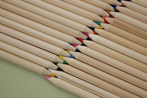 Background of colored pencils. Stock Photos