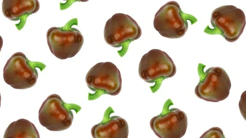 Background from colored raw bell peppers on the white background Stock Footage 208875829