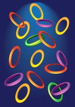 Background with colored rings Stock Illustration