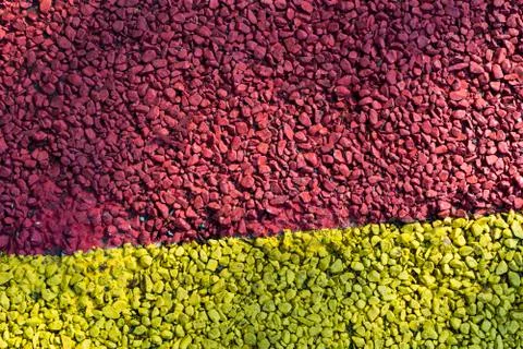 Background of colored small pebbles. The background is divided into two halves Stock-Fotos