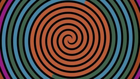 Background with colored spiral circles. Hypnosis visualisation spiral. Computer Illustrazione stock