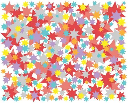 Background colored stars red blue yellow starry sky Stock Illustration
