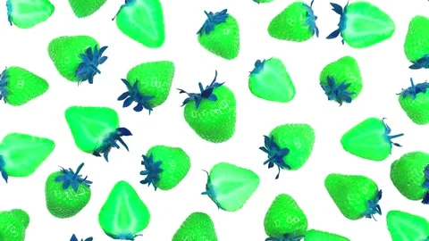 Background from colored strawberry, isolated on white Stock Footage 195305107