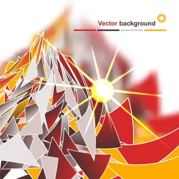 Background of colored triangles in the form of mountains with sp Illustrazione stock