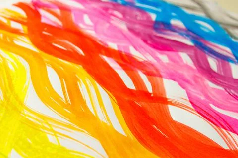 Background from colored undulated lines, pattern made from watercolor paints Stock-Fotos