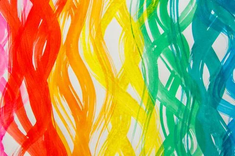 Background from colored undulated lines, pattern made from watercolor paints Stock-Fotos