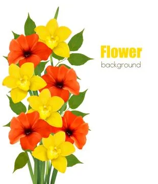 Background with colorful beautiful flowers. Vector illustration Stock Illustration
