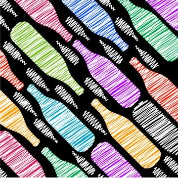 Background With Colorful Bottles Stock Illustration