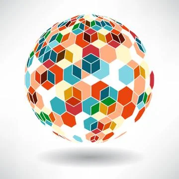Background of colorful cubes in the shape of balls with space fo Stock Illustration