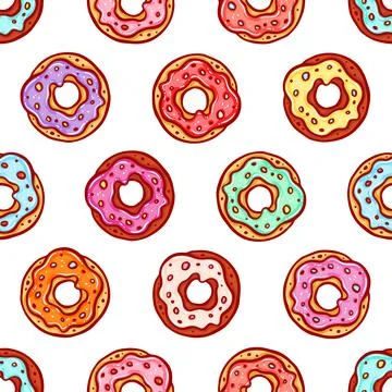 Background of colorful donuts Stock Illustration
