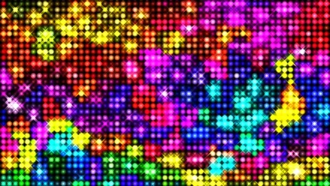 A background of colorful dots of light, flashing reflector lights for show Stock Footage 132874826