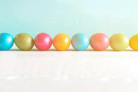 Background from Colorful Easter Eggs. Copy Space Foto stock