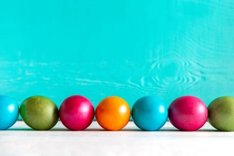 Background from Colorful Easter Eggs. Copy Space Stock Photos
