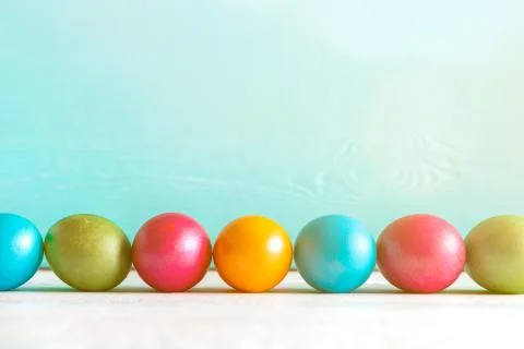 Background from Colorful Easter Eggs. Copy Space Stock Photos