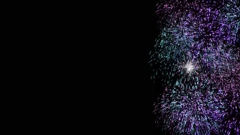 Background with colorful fireworks exploding on the edge. For holiday and celeb Stock Footage 311262231