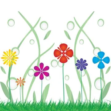 Background with a colorful  flowers . Stock Illustration
