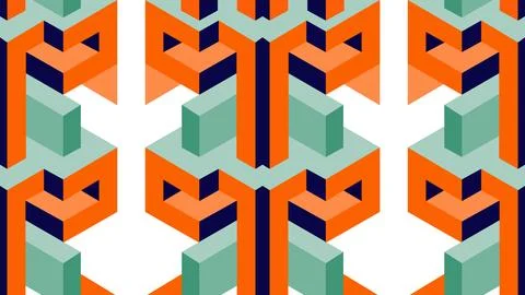 Background Colorful Geometric Abstract Pattern With Interlocking Shapes Stockillustratie