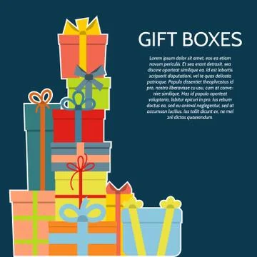 Background with a colorful gift boxes Stock Illustration
