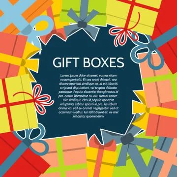 Background with a colorful gift boxes Stock Illustration