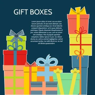 Background with a colorful gift boxes Stock Illustration