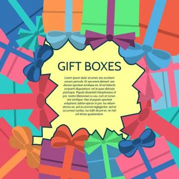 Background with a colorful gift boxes Stock Illustration