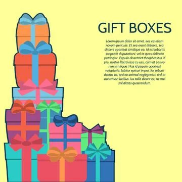 Background with a colorful gift boxes Stock Illustration