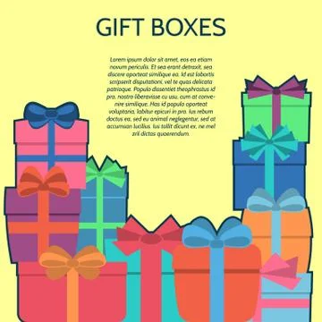 Background with a colorful gift boxes Stock Illustration