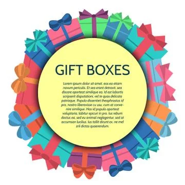 Background with a colorful gift boxes Stock Illustration