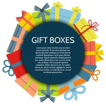 Background with a colorful gift boxes Stock Illustration