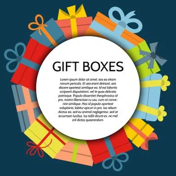 Background with a colorful gift boxes Stock Illustration