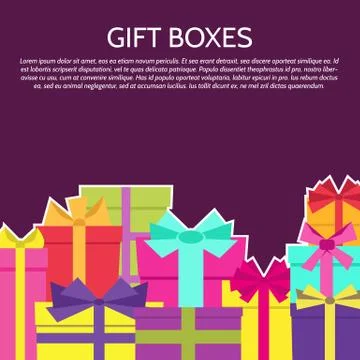 Background with a colorful gift boxes Stock Illustration