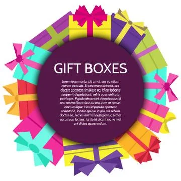 Background with a colorful gift boxes Stock Illustration