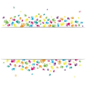 Background with colorful hands Stock Illustration