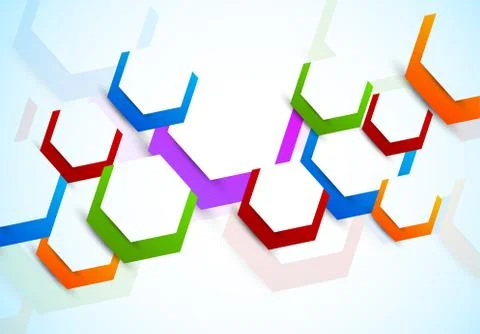 Background with colorful hexagons Stock Illustration