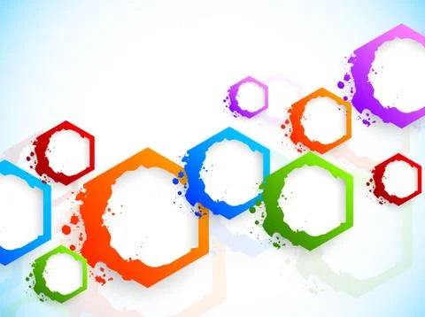 Background with colorful hexagons Stock Illustration