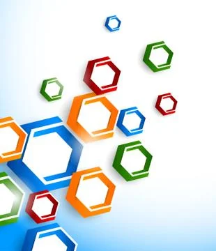 Background with colorful hexagons Stock Illustration