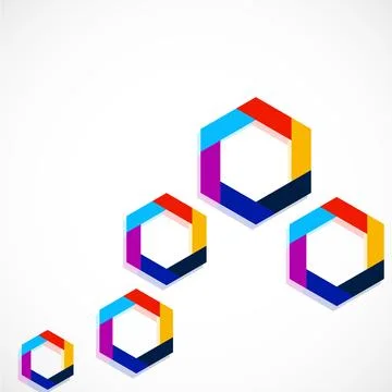 Background with colorful hexagons, vector illustration Stock Illustration